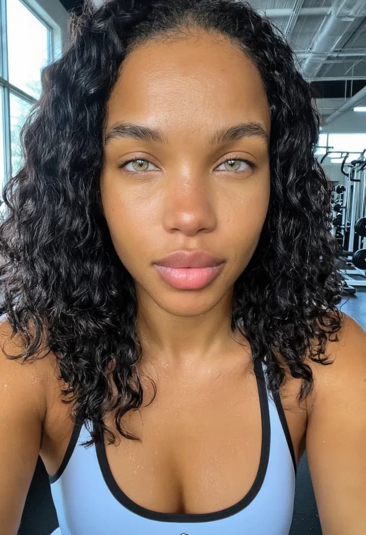 Maya — consistent AI creator, gym scene